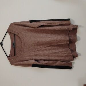 Joyce | Light Brown Oversized Sweater ft Pleather Accents | Women's S